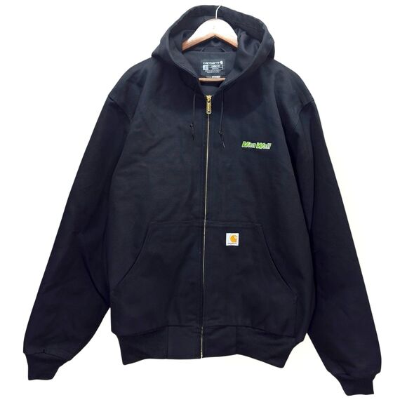 Carhartt Loose Fit Jacket Black Mens L Tall Firm Duck Thermal Lined OJ0131-M - Picture 1 of 11